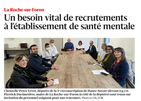Un besoin vital de recrutements à l'établissement de santé mentale