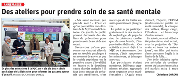 Des ateliers pour prendre soin de sa santé mentale